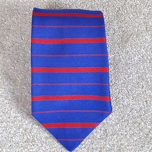 Brooks Brothers Makers Men's Neck Tie Blue With Red Stripes 57"